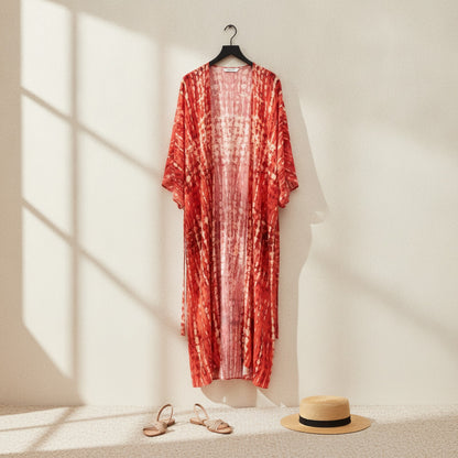 Batik Kimono Damen Boho Strand Outfit leicht