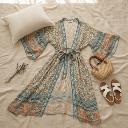 Floraler Boho-Strandkimono für Damen mit leichtem und stilvollem Look