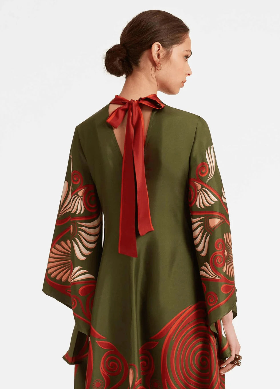 Grünes Boho Kimonokleid für Damen
