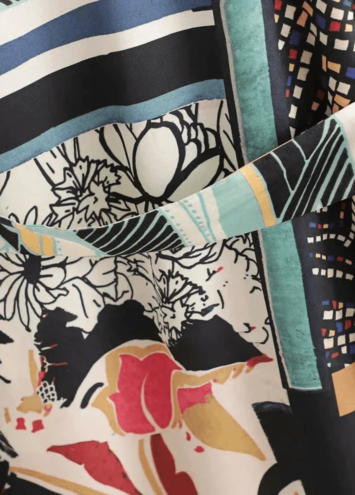 Detail Herren Strandkimono im Japan-Stil