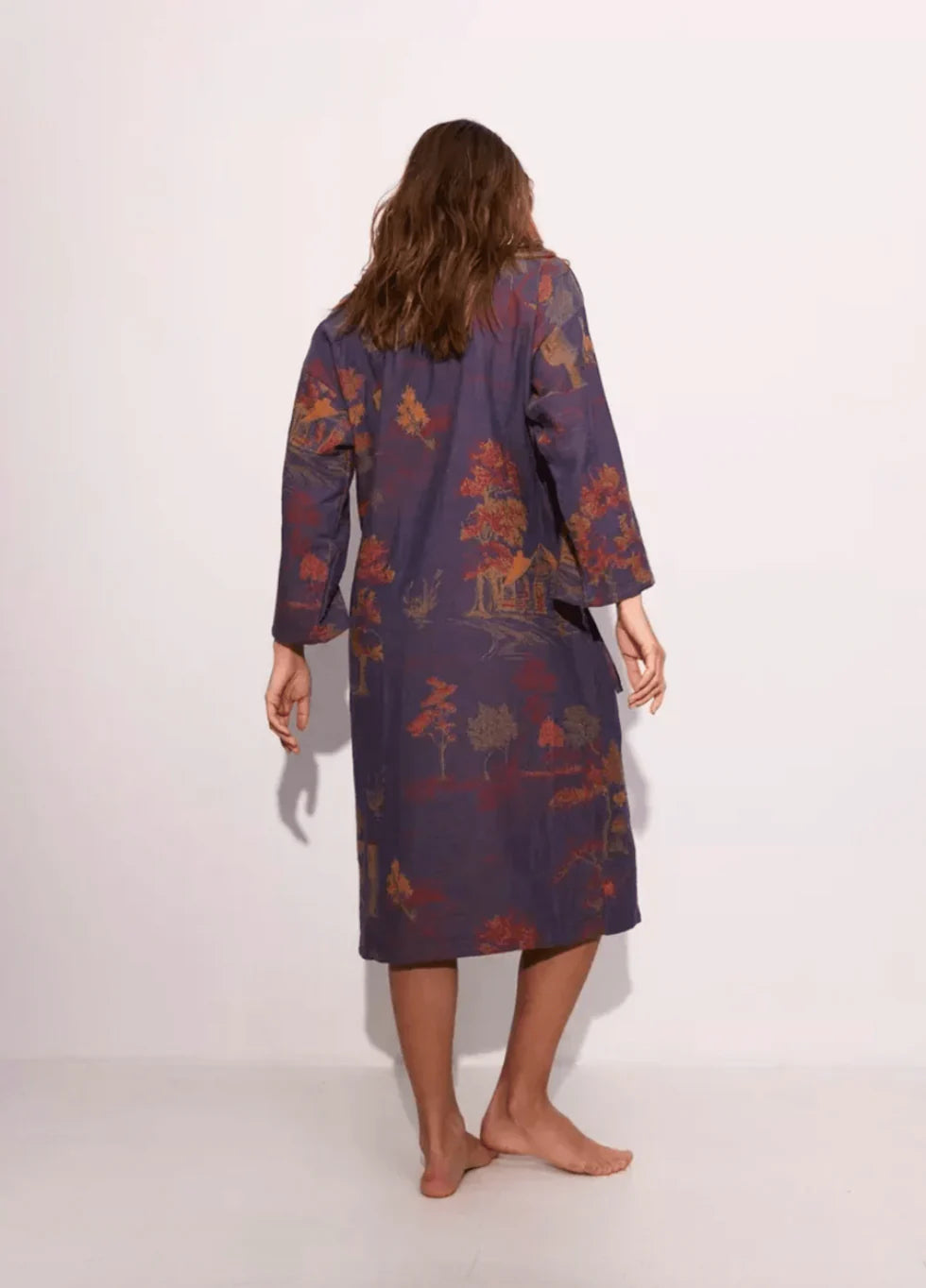 Japanischer Herren Kimono in Rot Momiji Stil