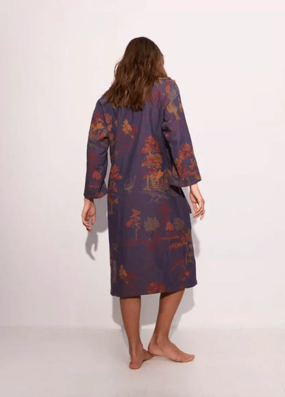 Japanischer Herren Kimono in Rot Momiji Stil