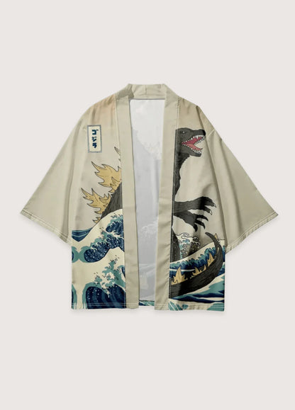 Japanischer Kimono mit Kyoryu Motiv in modernen Design