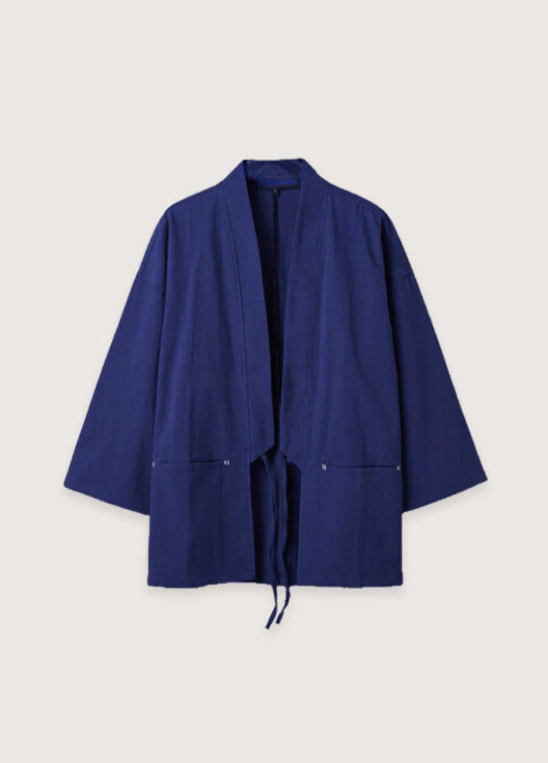 Minimalistische Kimono Jacke in Blau mit Cleanem Design