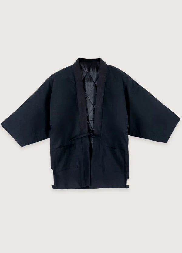 Schwarze Kimonojacke für Damen im lockeren Schnitt