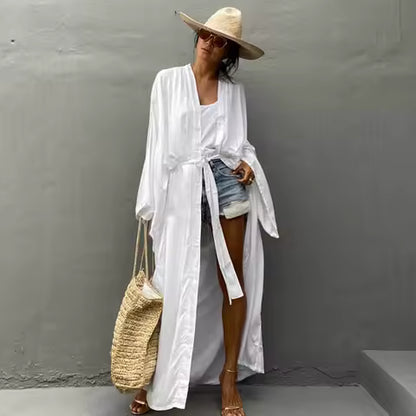 Sommer Strandmode  Kimono Kleid Damenelegant leicht