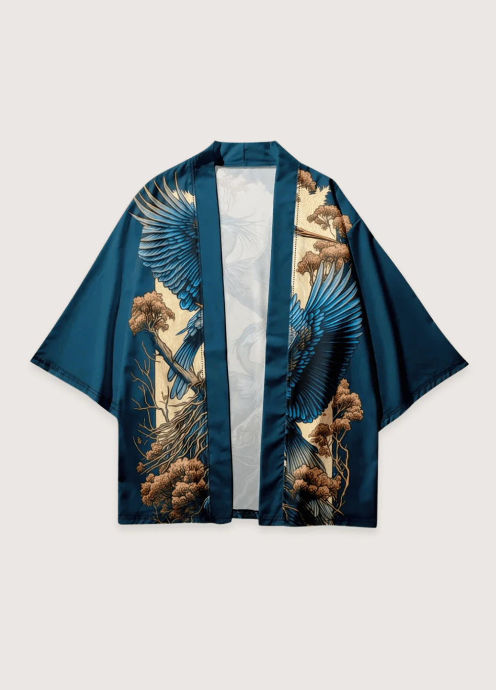 Japanischer Kimono mit elegantem Vogel-Design