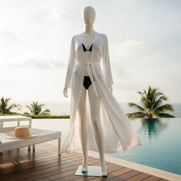 Strand Kimono Kleid Damen Wickelstil Sommermode