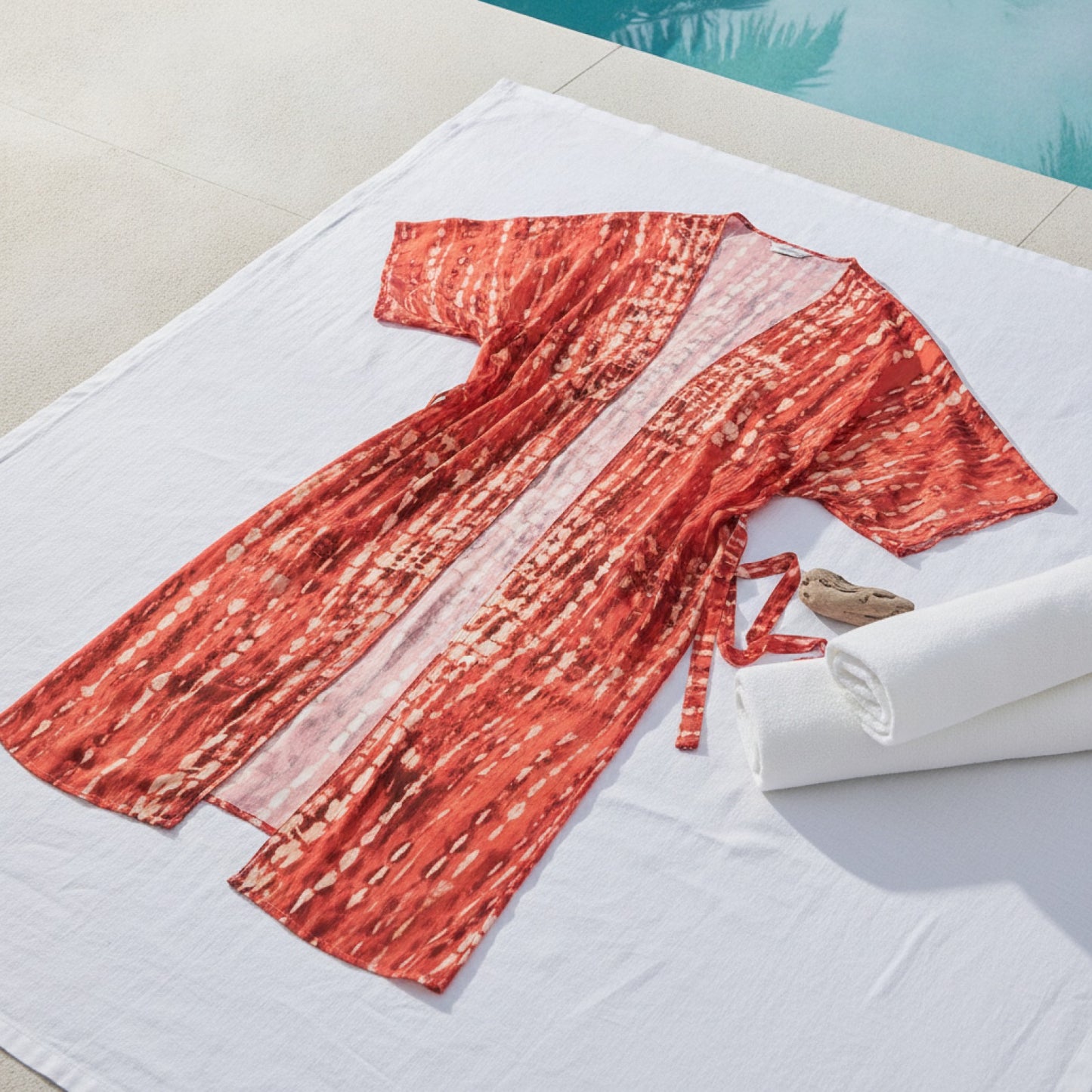 Langer Strand Kimono Batik Damen Sommer 