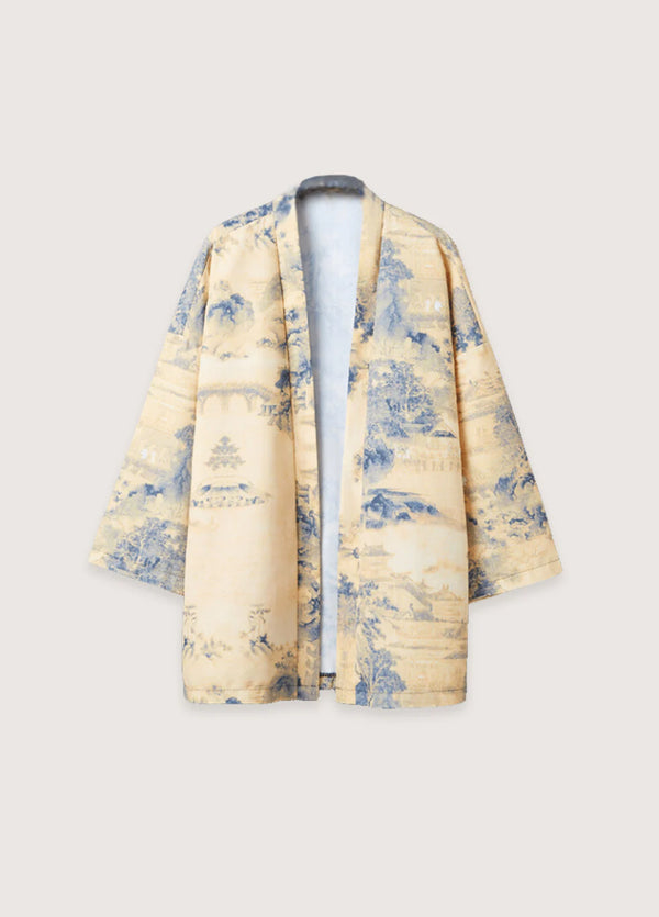 Detailaufnahme der Stoffstruktur einer Urban Kimonojacke mit Weichem Material