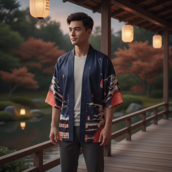Eleganter blauer Kimono für Alltag und besondere Anlässe im traditionellen Look