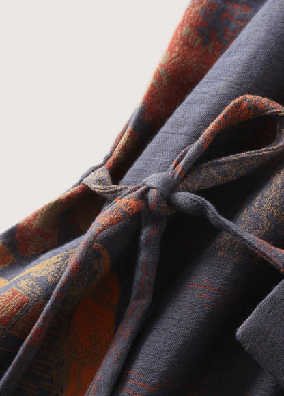 Herren Kimono im Momiji Stil in warmen Terracotta Farben